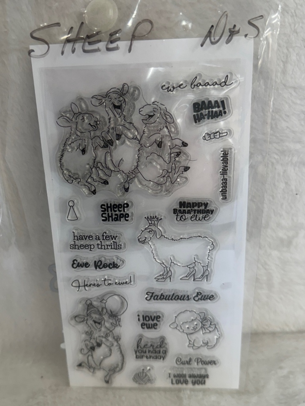 Stampin Up Clear Mount Stamps Sheep With Embossing Dies Sizzel Card Making